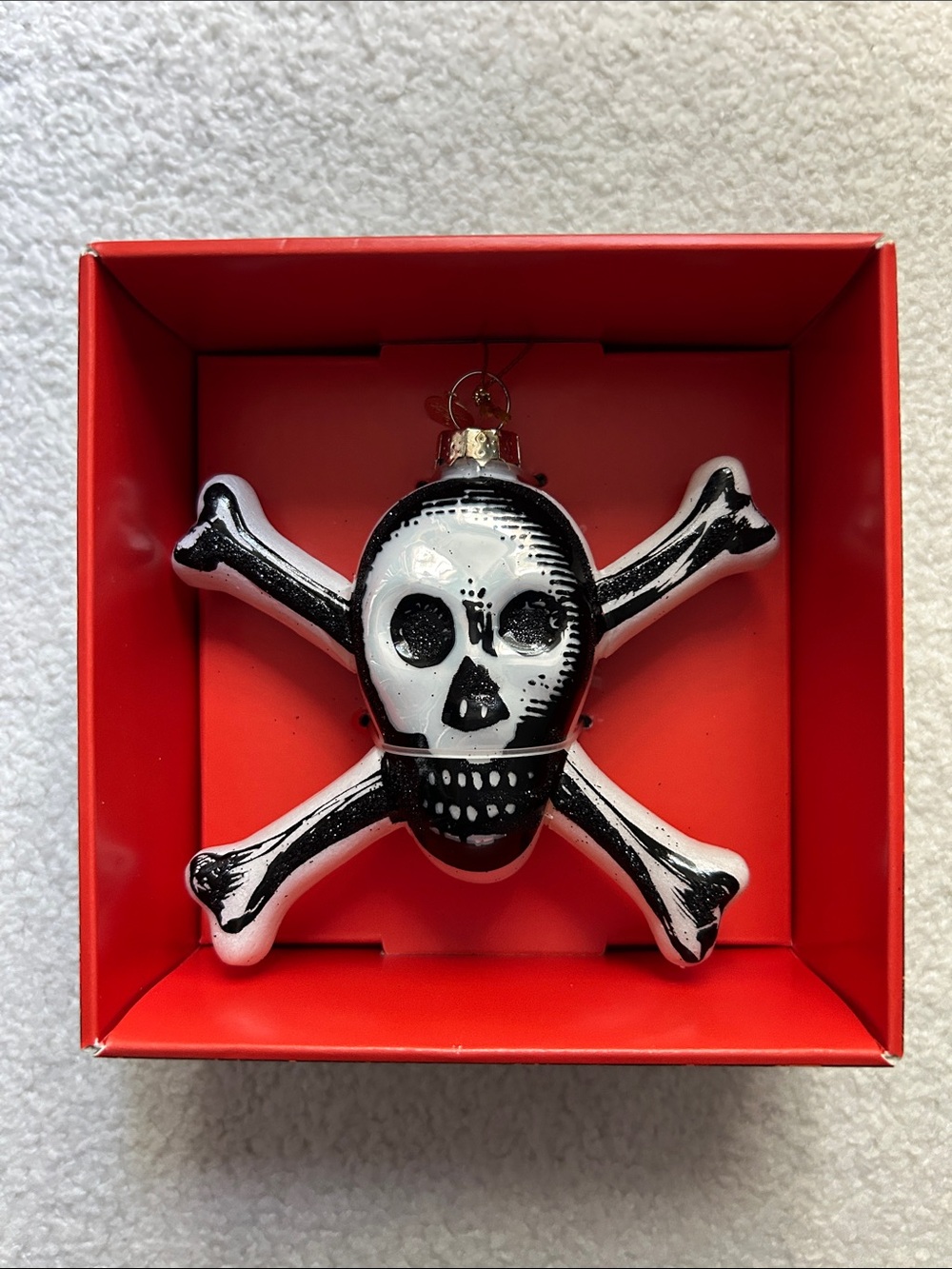 NWT John Derian for Target 2025 Skull & Crossbones Glass Ornament